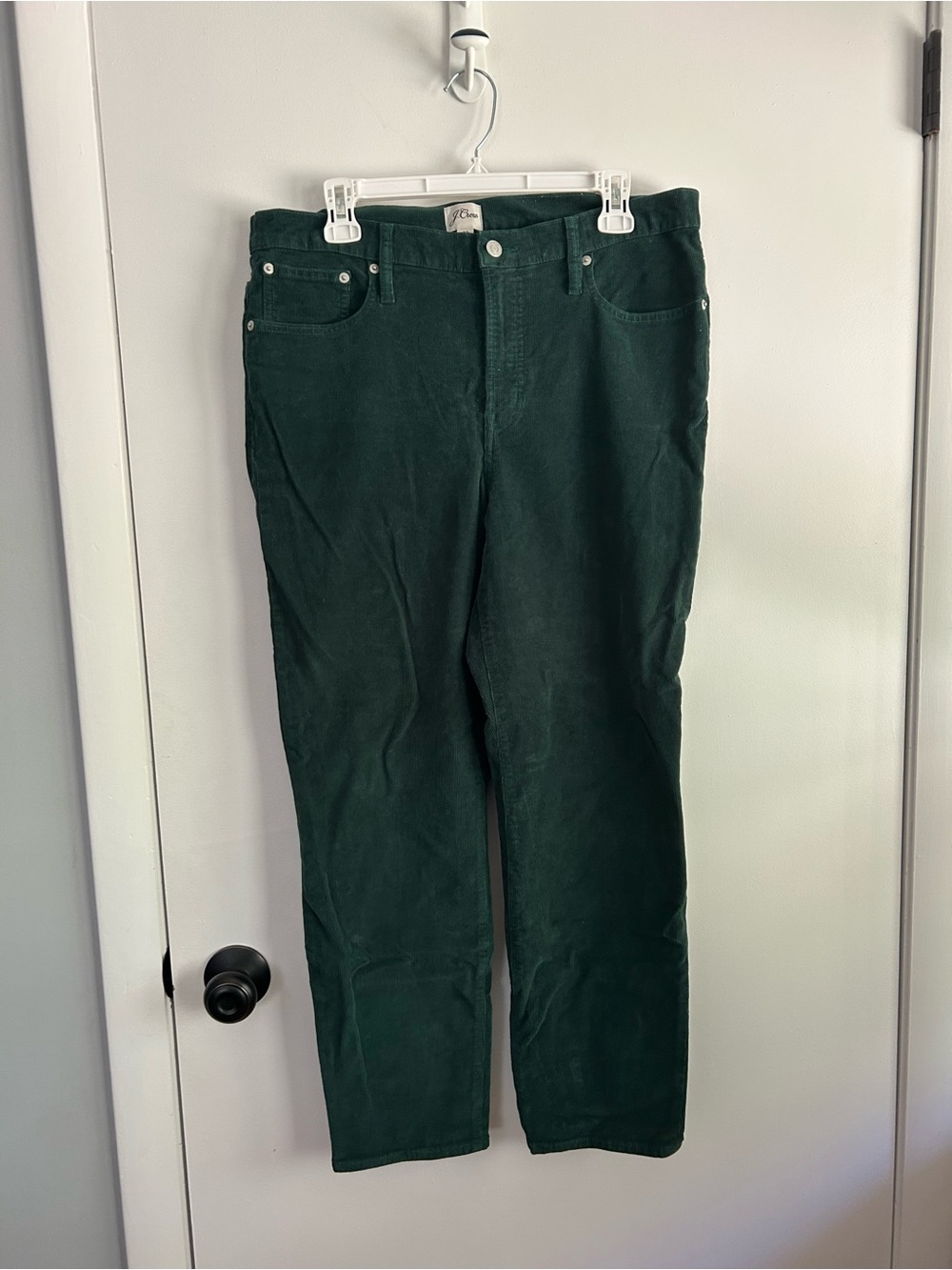 J. Crew Dark Green Straight-Leg Corduroy Jeans